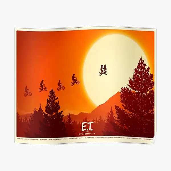 E T The Extra Terrestrial 1982 Movie  Poster Vintage Painting Home Picture Modern Wall Art Room Decor Mural Print No Frame