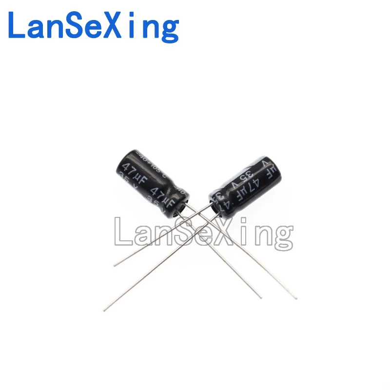 Capacitor eletrolítico de alumínio, volume de componentes em linha, 5x11mm, 35V, 47UF, 35V