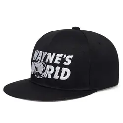 Unisex Wayne's World Letter Embroidery Hip-hop Czapki Wiosna Jesień Outdoor Regulowane Casual Czapki z daszkiem Kapelusz z filtrem przeciwsłonecznym