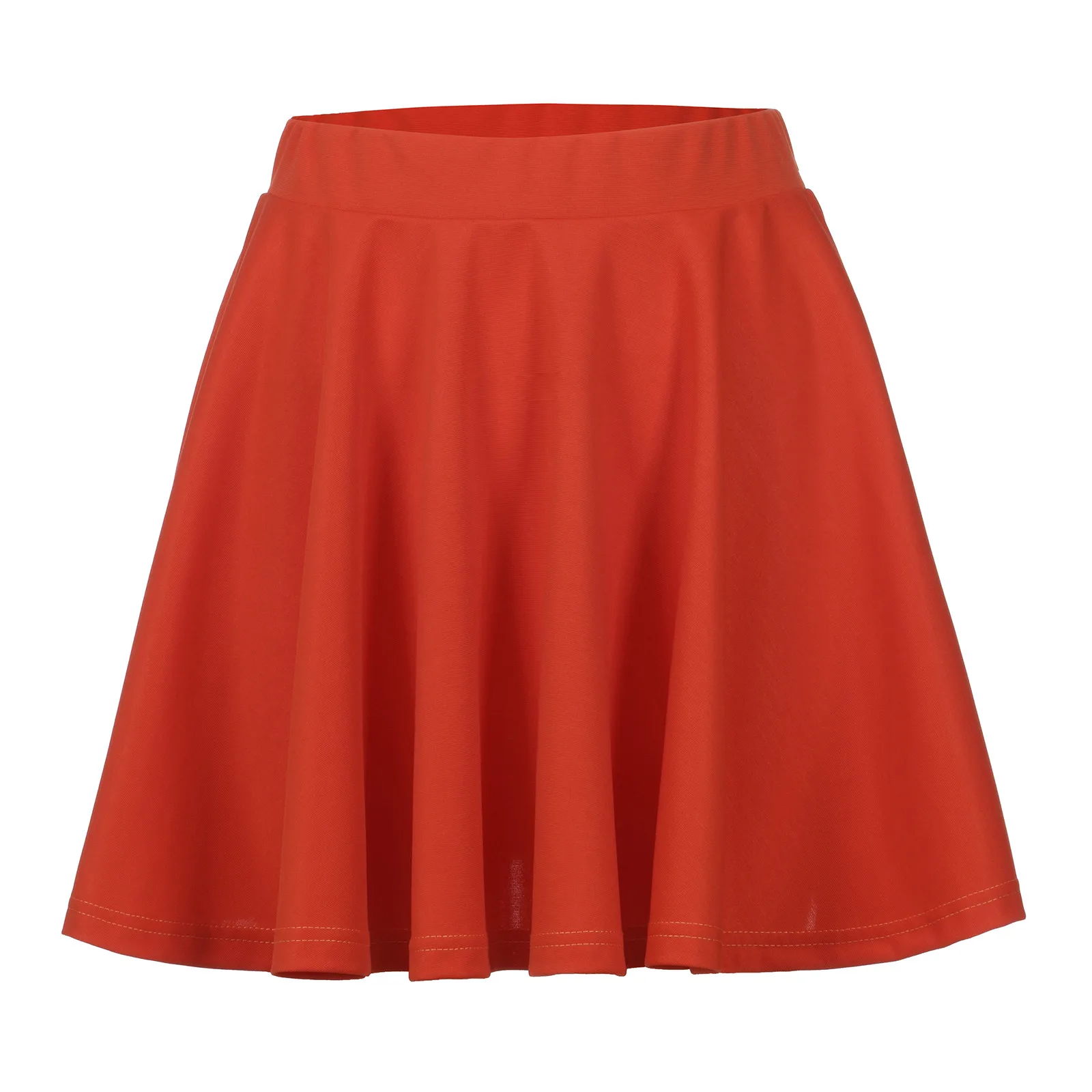 Flared Solid Casual Stretchy Color Versatile Women'S Skirt Pleats Mini Skirt Low Waist Pleated Translucent Summer Cool Dresses