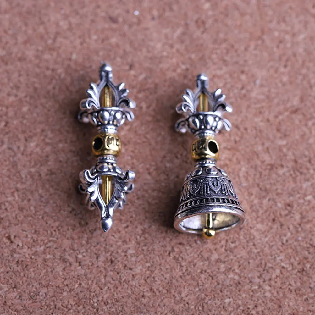 4 قطعة Vajry مدقة قلادة خمر البوذية قلادة سلسلة مفاتيح معدنية قلادة ديكور المنزل الروحي الهدايا الدينية