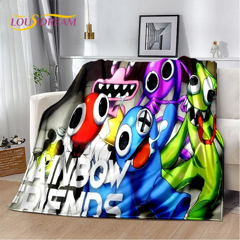 

3D Game R-Rainbow Friends Cartoon Blanket,Soft Throw Blanket for Home Bedroom Bed Sofa Picnic Travel Office Cover Child Gift