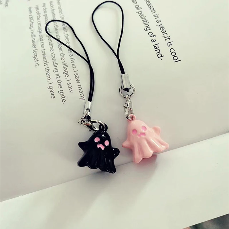 Ghost Mobile Phone Charms Straps Lanyard Halloween Kawaii Women Phones Keychain Accessories Fashion Cute Ins Style Jewelry