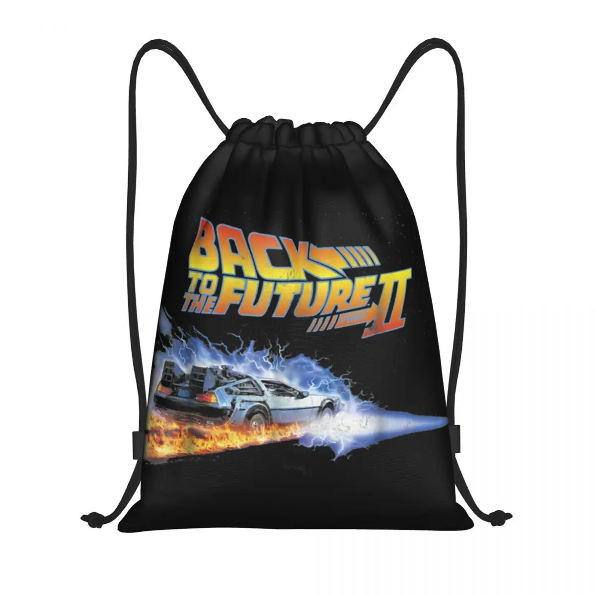 Movies Race Cars Back To The Future Drawstring Backpack Bags Women Men Lightweight Gym Sports Sackpack Sacks for Traveling
