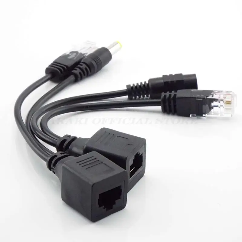 POE Splitter Switch Cable Adapter 12V Power Supply PoE Injector Kit Cable for Camera Cctv 5.5*2.1mm