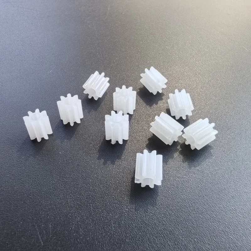 10pcs 0.5M modulus Small Motor Plastic Gear 8T Teeth 1mm/2mm Shaft Toy RC Car Transmission Gear Gears Helical Gear Spare Parts