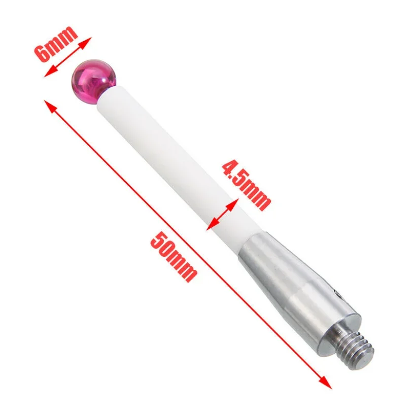 1PC CMM Touch Probe Stylus 6mm Dia Rubine Ball Ceramic Stem M4 CMM A-5000-3709 Touch Probe Tool