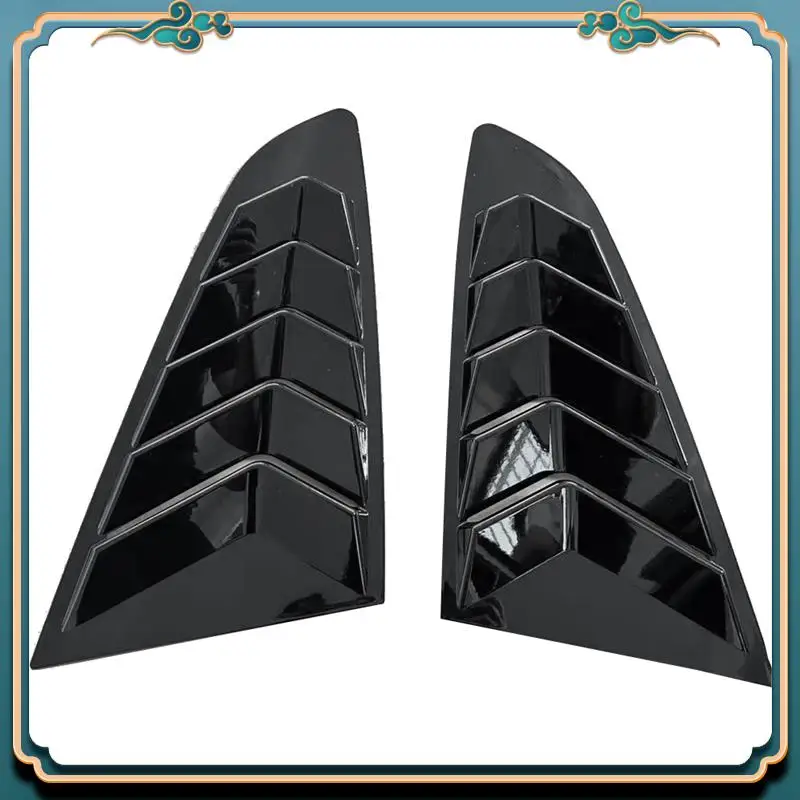 

A54P-1 Pair Car Rear Window Louver Shutter Trim Cap Lid For Ford Mustang 2015-2023 Side Louver Air Vent Scoops Spoiler Shade