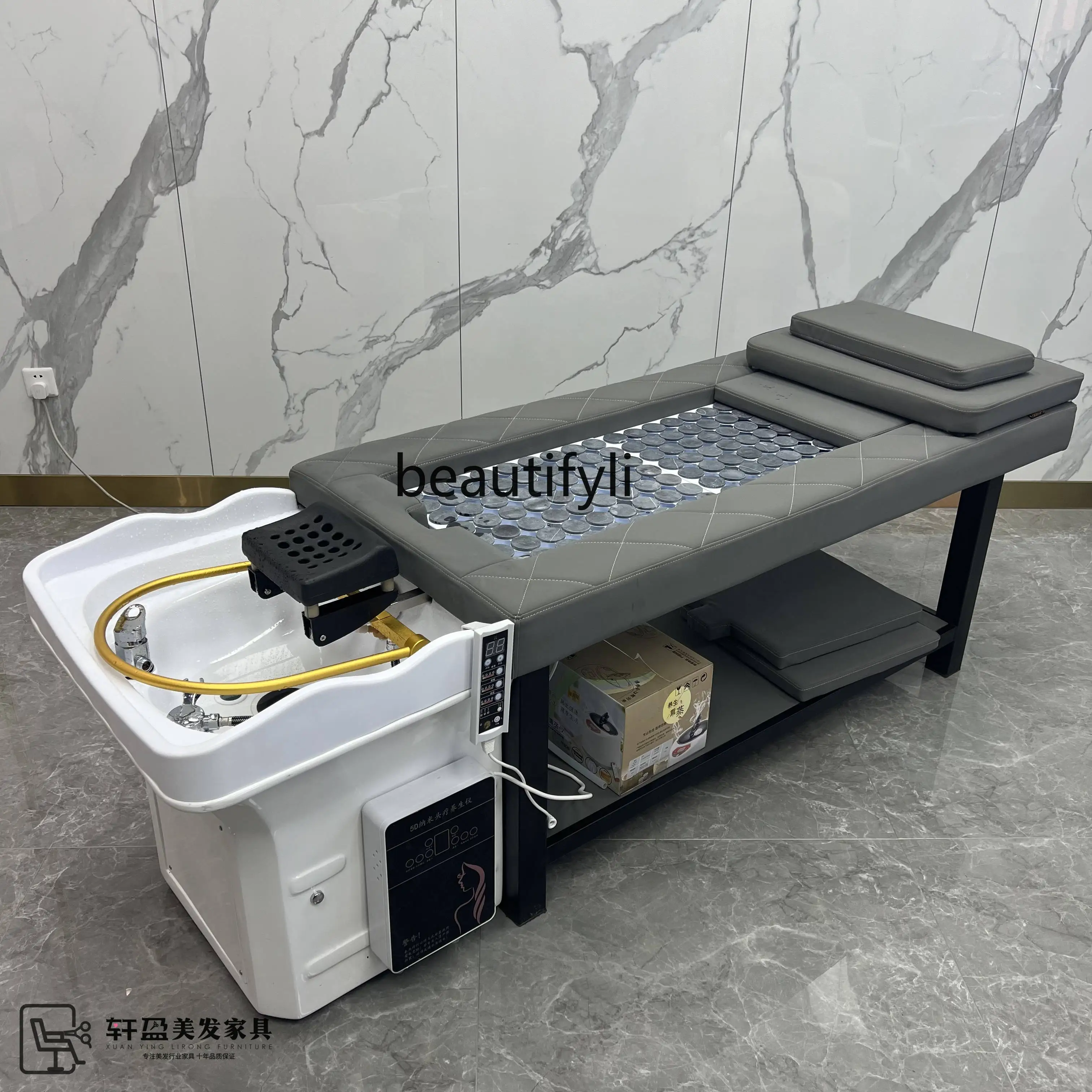 High-Grade Multifunctional Moxibustion Bed Physiotherapy Bed  Steaming Massage Beauty Salon Water Circulation Massage Couch