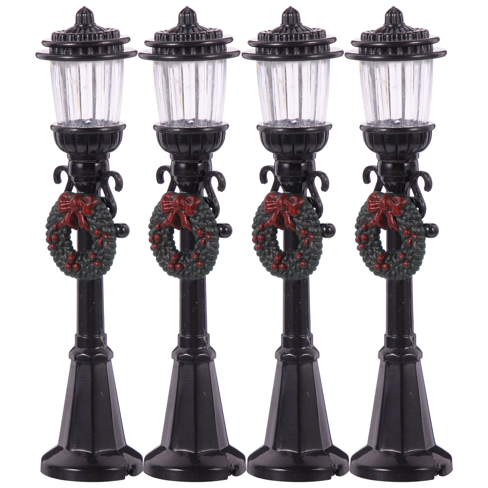 

4 Pcs Miniature Street Light Models ABS 1 12 Dollhouse Furniture Decor Vintage Lamp for Mini House Holiday Set Mini Landscape