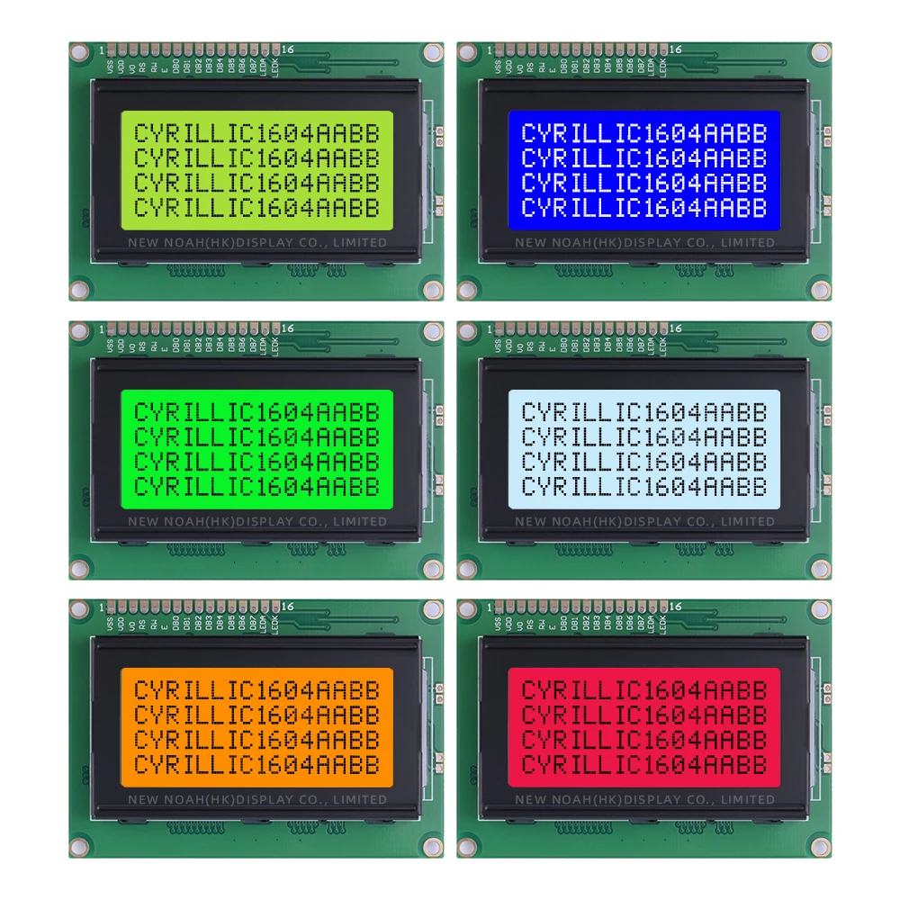 Filme cinza cirílico letras azuis 1604a módulo lcd de caracteres tensão 5v 3.3v opcional 3.6 polegadas módulo multilíngue st7066u