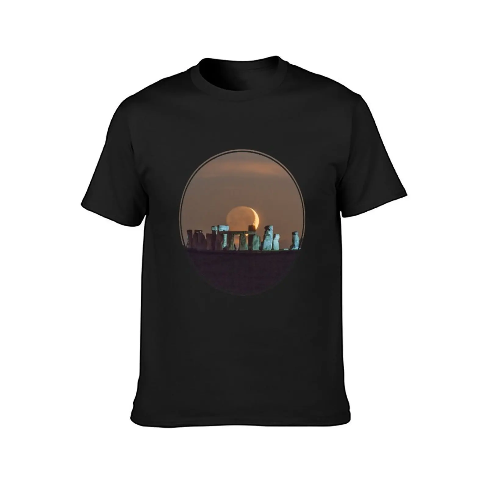 Moonset over Stonehenge T-Shirt customs design your own tees mens t shirt