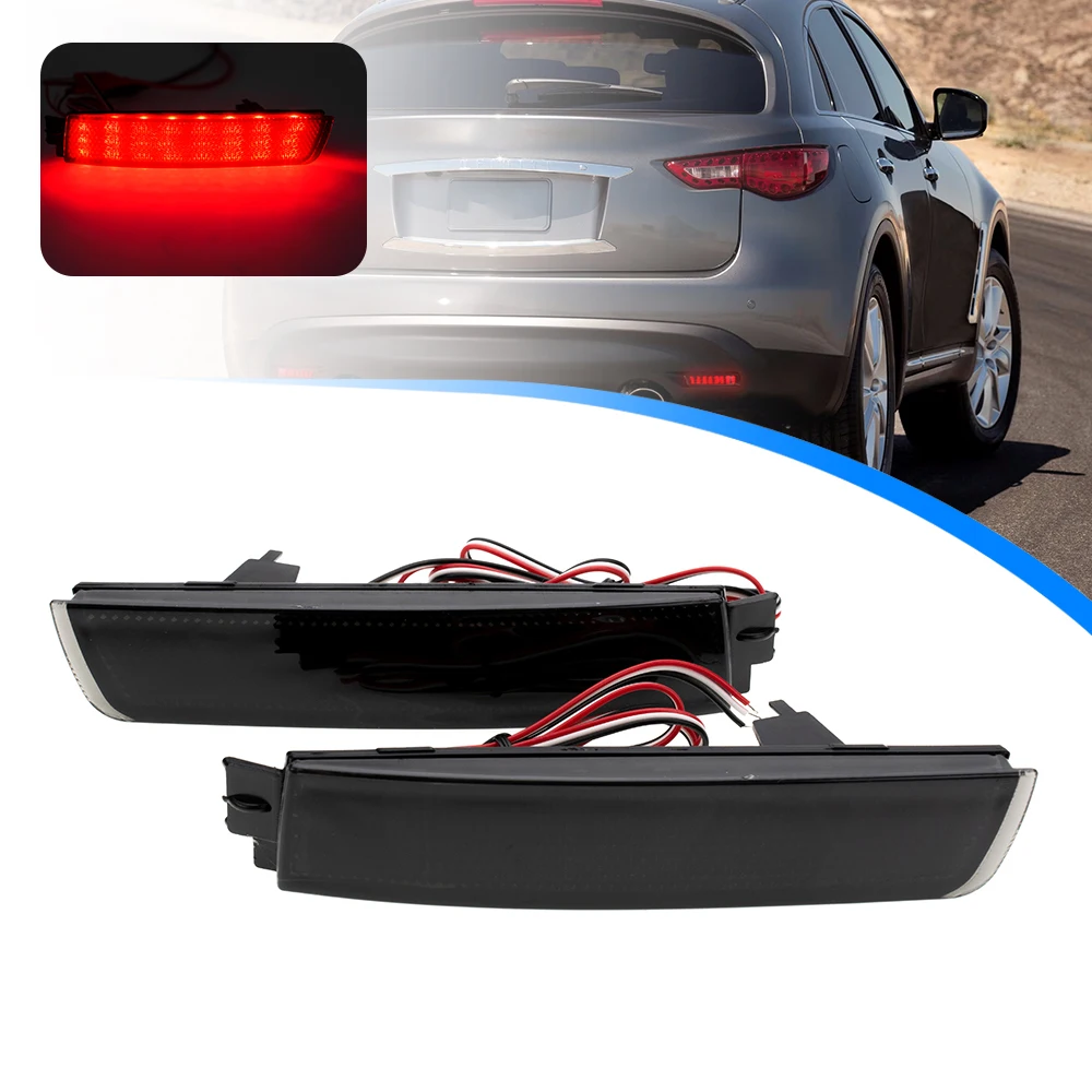 

2 шт. светодиодный отражатель заднего бампера стоп-сигнал для Nissan Murano Quest Juke Sentra Kicks Rogue задний стоп-сигнал стоп-сигнал