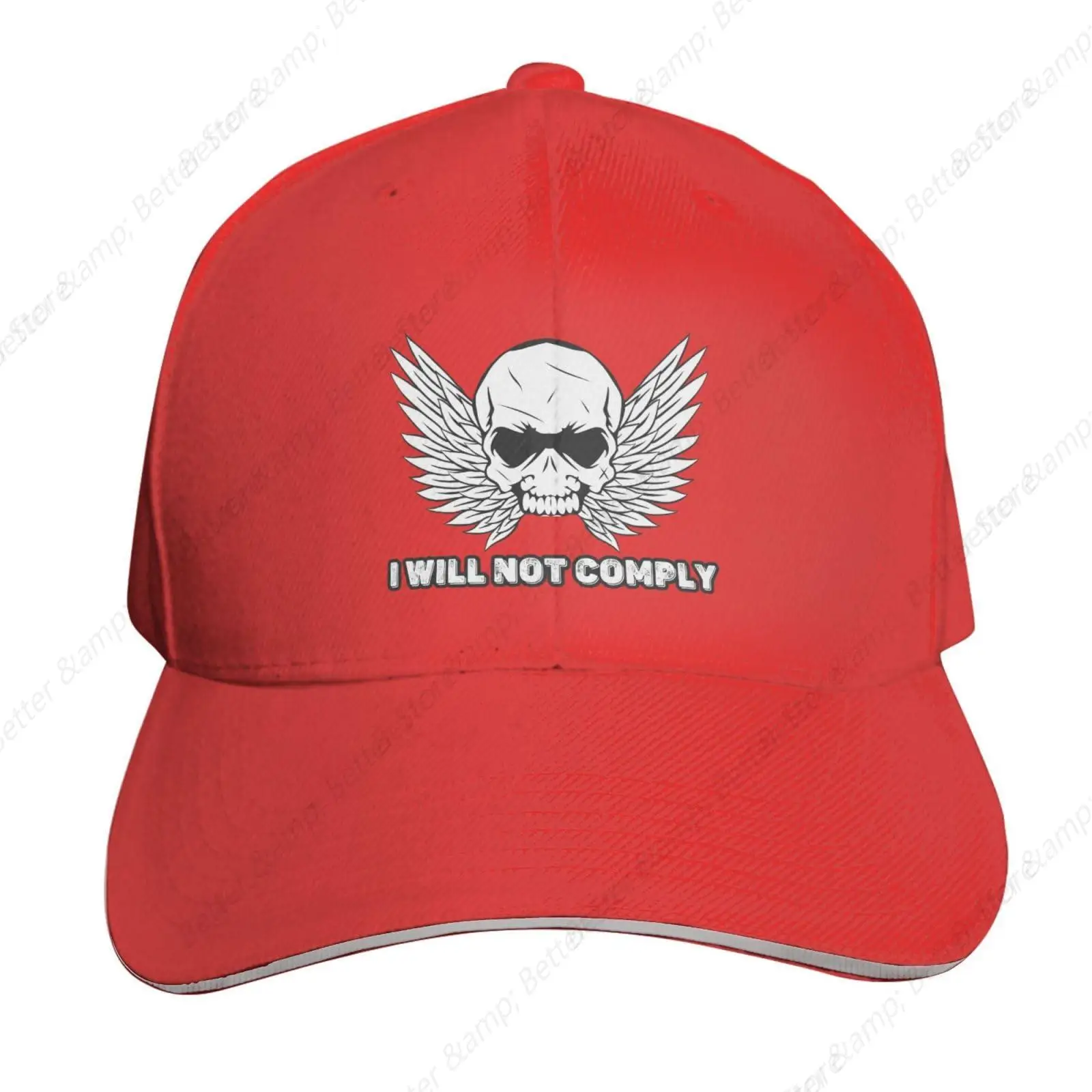 Dad  Skull Wings Will Not Comply Baseball Cap for Men Women Snapback Hat Aldult Curved Brim Casquette Truck Hats Adjustable