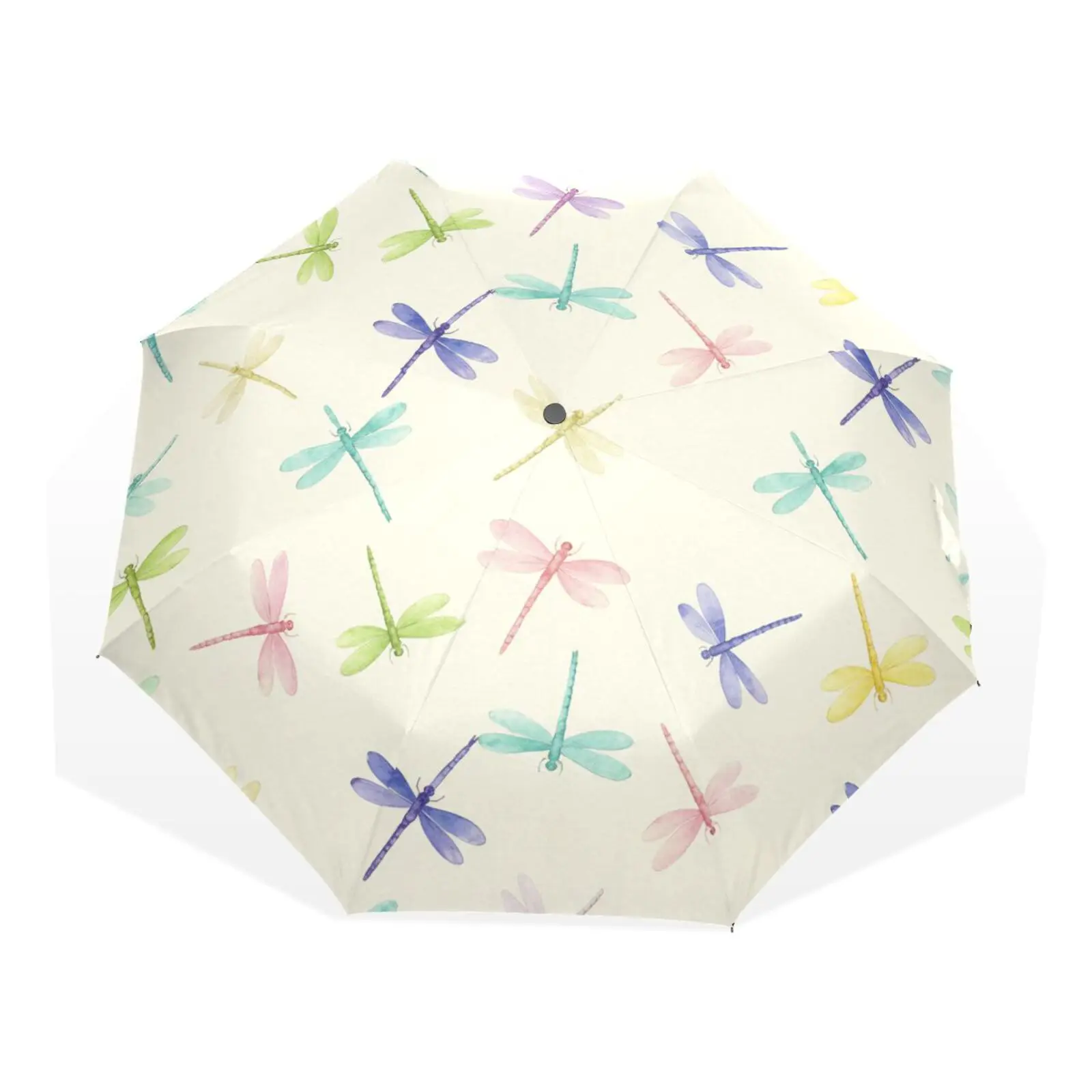 2026 New Portable Folding Rain and Sun Beach Umbrellas Hat Unique Parasol Umbrella Dragonfly print sunshade umbrella