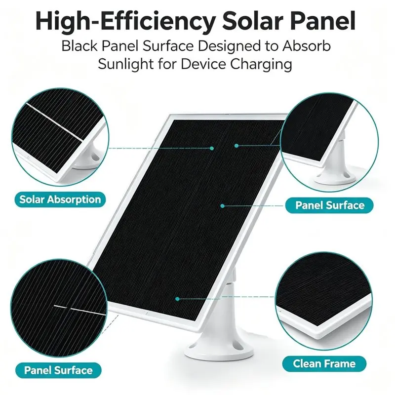 FFYY-Monitor Solar Panels For Ring Camera For Ring 6W Fast Charging For Ring Security Camera