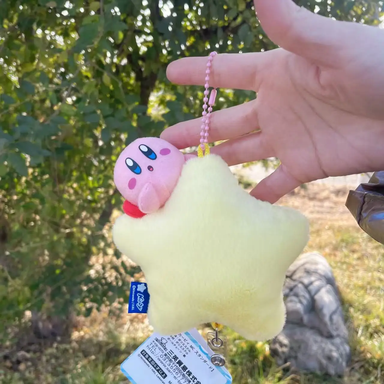 12cm Star Kirby Plush Keychains Anime Kirby Pink Rabbit Ears Kirby Small Pendant Christmas Birthday Great Gift For Children view 6