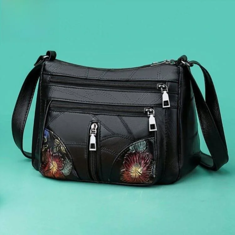 

Мягкая кожаная сумка через плечо для женщин среднего возраста, модная, вместительная, с текстурой под овчину, многофункциональная.