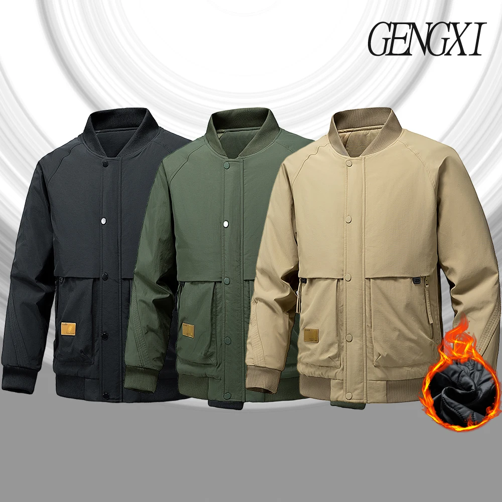 

2025 New Men's Thickened Thermal Workwear Cotton Jacket Tactical Stand-Up Collar Pilot Jacket Stylish Casual Outerwear Top