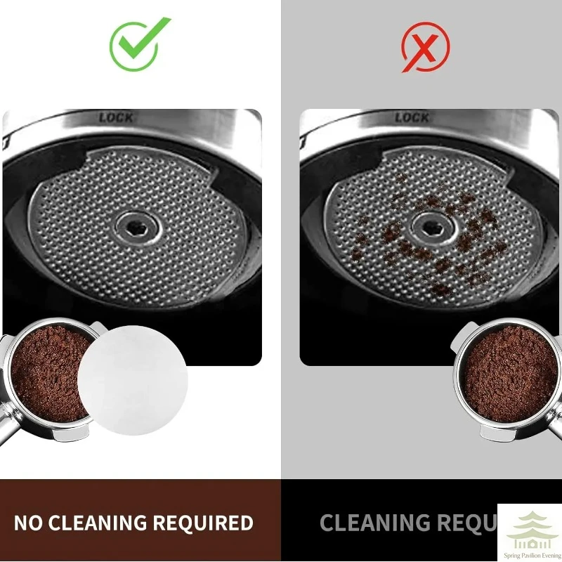 500 Pcs Coffee Paper Filter ，58 mm Unbleached Espresso Filter Puck Screen Portafilter Paper Compatible with Breville Barista, Mr view 3