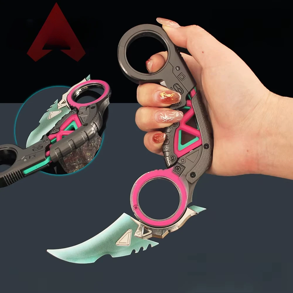 18cm APEX Weapon Game Peripheral Raptor's Claw Neon Karambit Knife Samurai Sword Model Metal Home Desktop Ornament Gift Toys