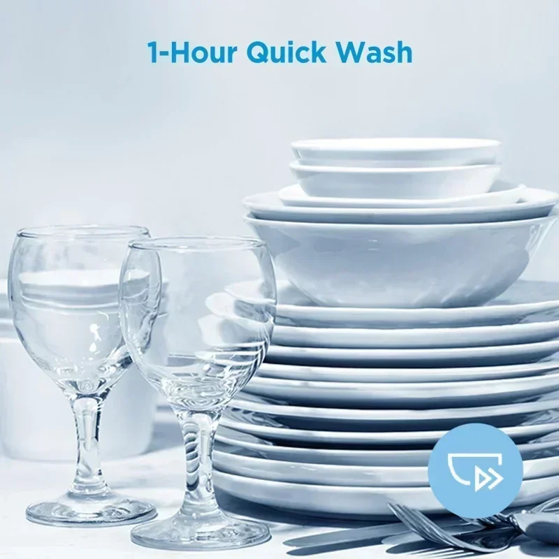 DD2Midea MDF18A1AST Встроенная посудомоечная машина с 8 настройками, 6 программами стирки, ванной из нержавеющей стали, сухой с подогревом, энергетической звездой