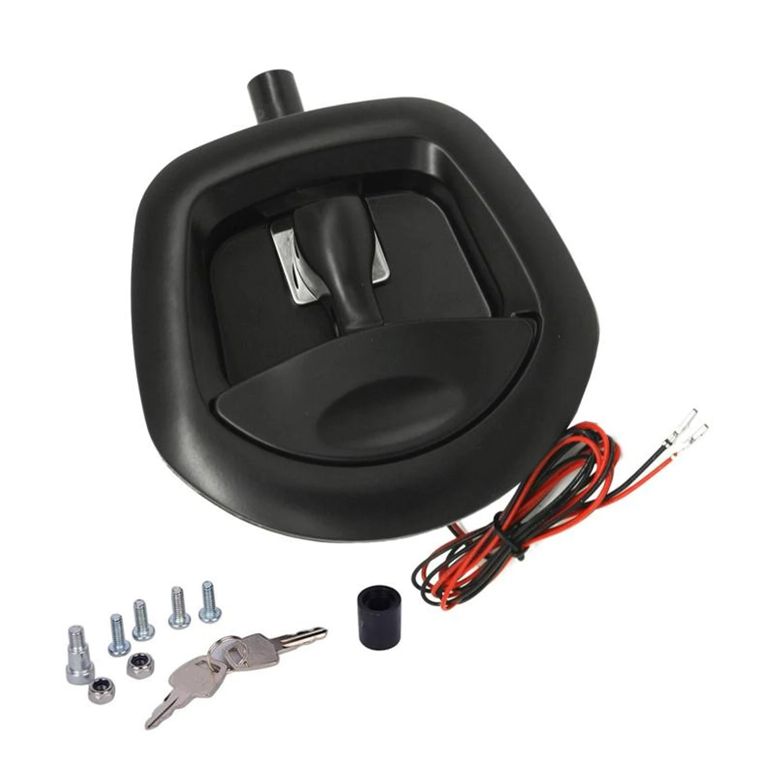 Recessed Folding Whale Tail Lock – Power Operated Central Locking for Weatherproof Off-road Trailer Black Handle Whale Tail Lock