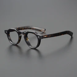 Vintage Acetate Glasses Frame Men Retro Prescription Myopia Eyeglasses Frame Women Small Face Luxury Brand Designer Eyewear