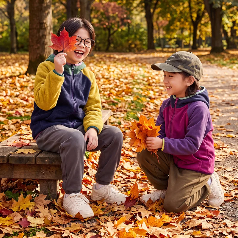 Double-sided Velvet Jacket Boys Cardigan Contrasting Color Raglan Sleeves Girls Hooded Jacket Children Top Autumn Winter