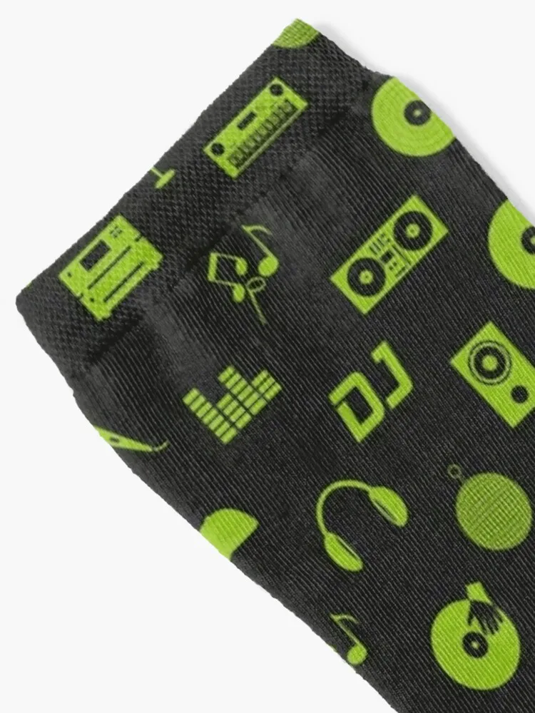 Discjockey Pattern | DJ Music Vinyl Turntables Socks Warm Socks For Men