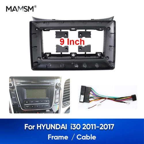 Imagen 1 del producto MAMSM-Marco de reproductor de Radio para coche, 2 Din, 9 pulgadas, para HYUNDAI i-30, 2012-2017, Kits de tablero de Audio, Kit de arnés de Cable de Panel Facia