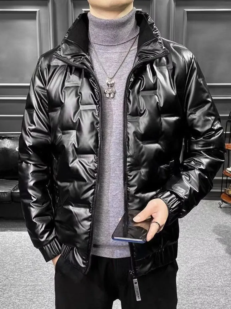 Jaet de algodón Thiened para hombres Ropa de abrigo de invierno cálida Sli Color puro para jóvenes Ropa de abrigo de otro material