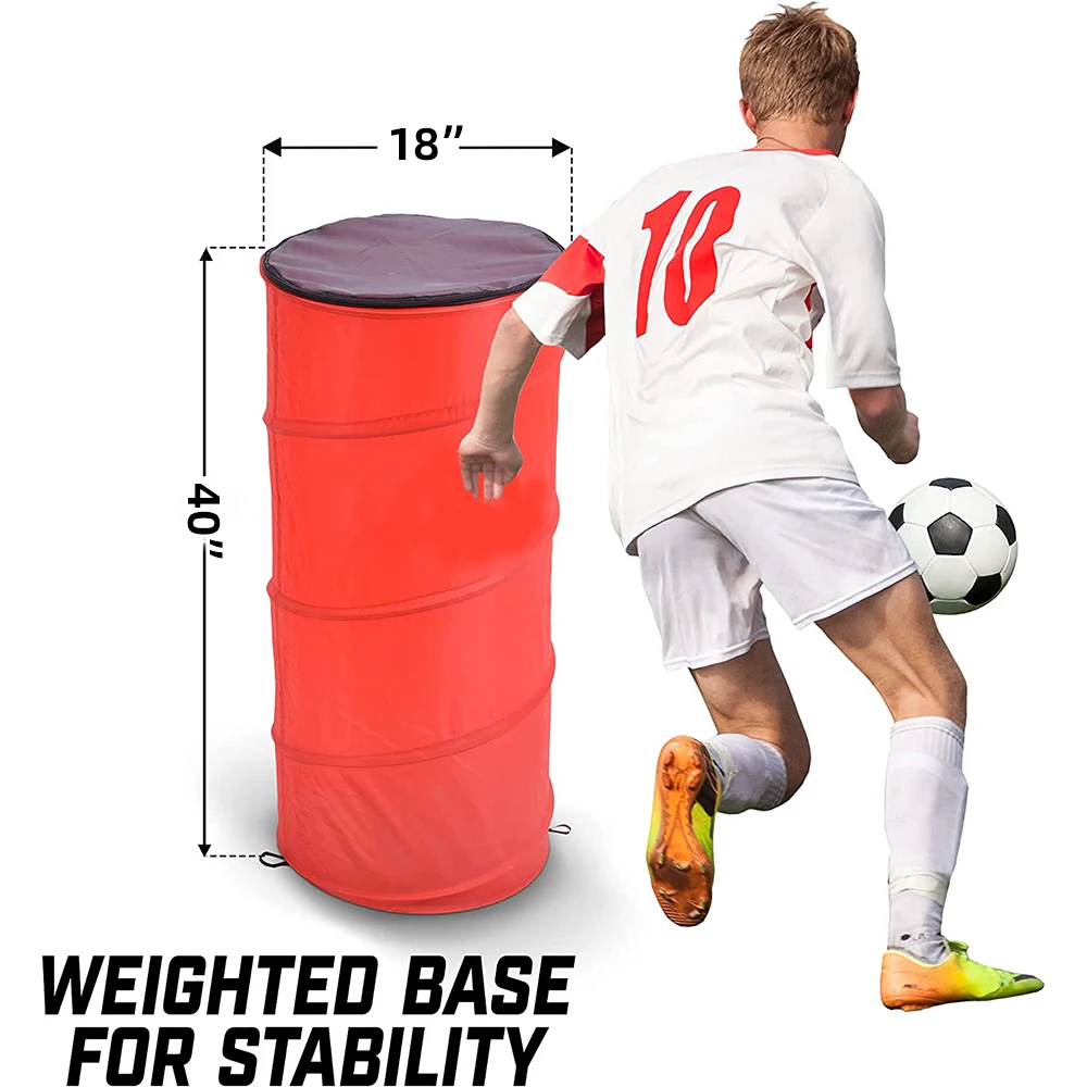 最新のポップアップディフェンダーバスケットボール折りたたみディフェンダースポーツトレーニングデバイスサッカーフットボールトレーニング練習器具