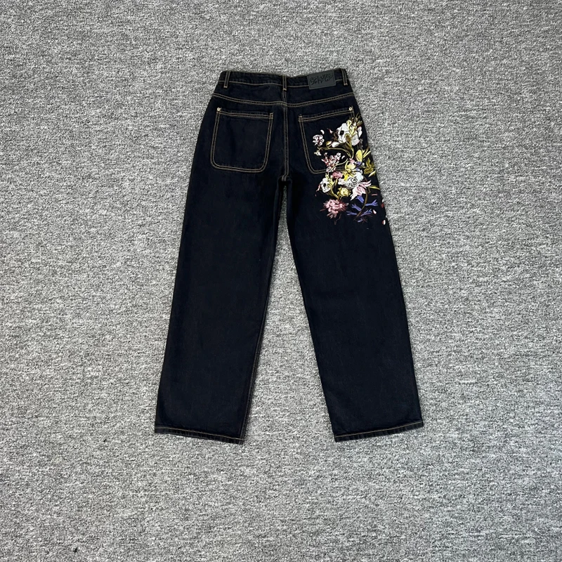 

26SS Streetwear Trend Derschutze Jeans Men Women High Quality Retro Embroidery Pattern Denim Pants