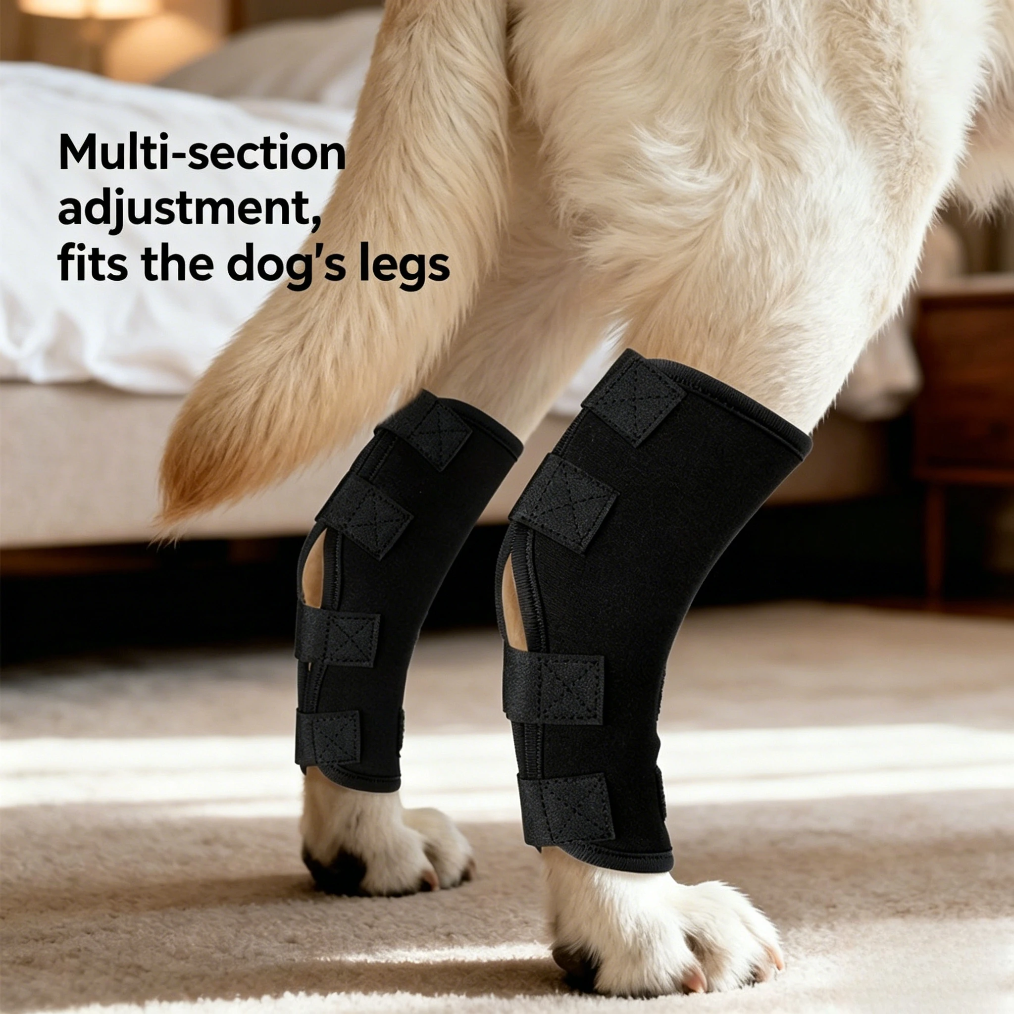 OME Dog Leg Brace Adjustable Knee Ankle Support for Thigh Calf Protection