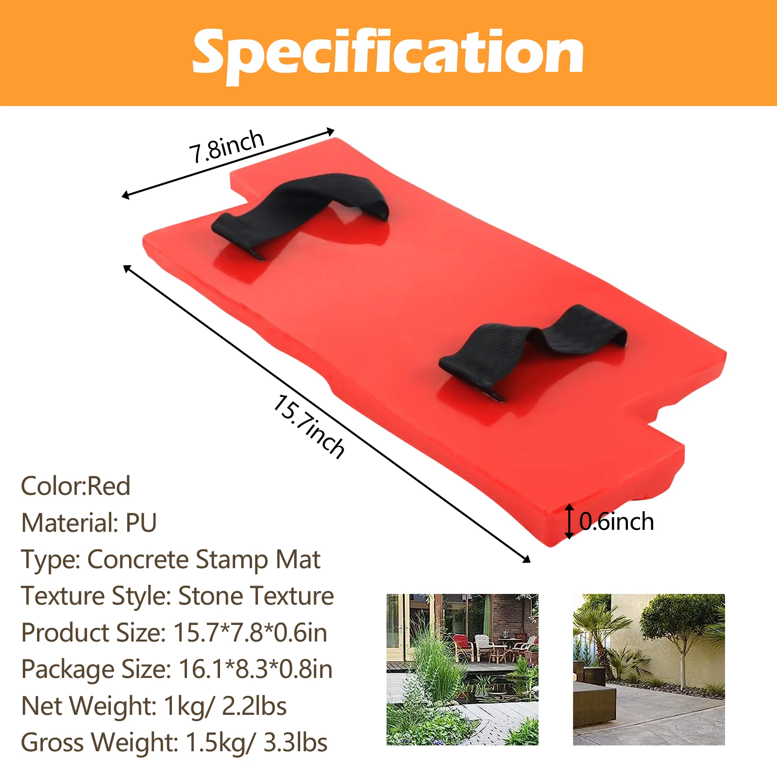 Slate Seamless Texture Stamp Mold Cobble Stone Floppy Imprint Mat Polyurethane Stamp Concrete Cement Wall Mold Pad 400x200x15mm