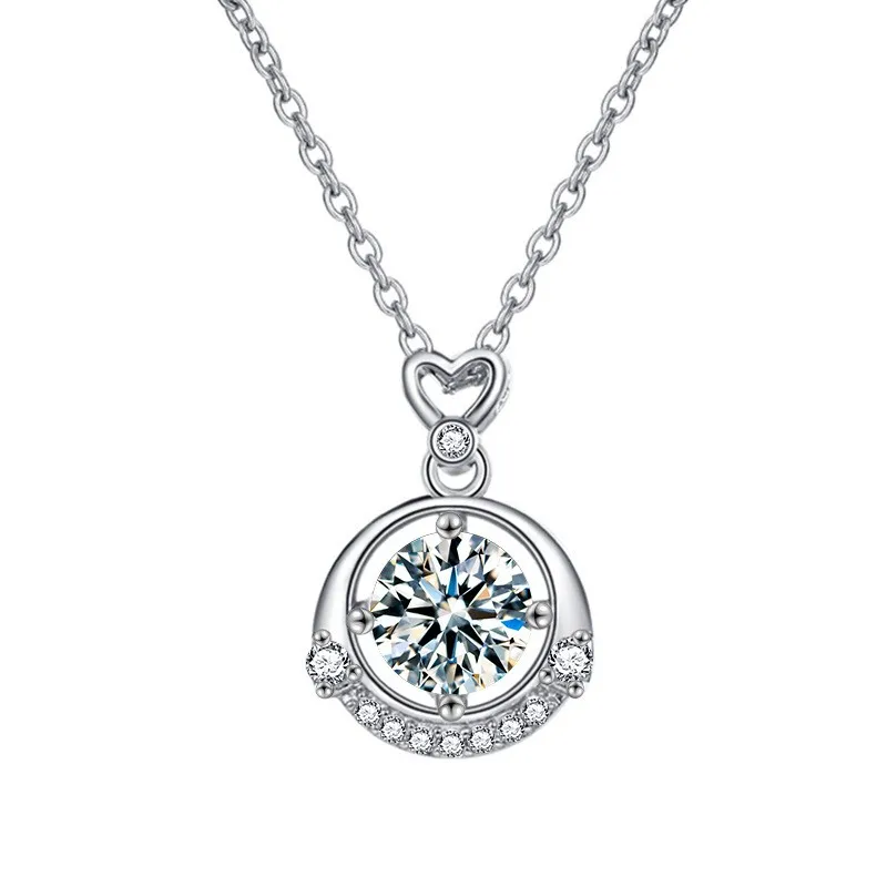 

ZFSILVER модное свежее серебро s925 цвета D белого цвета 1 карат муассанит сердце ожерелье для подвесок женские вечерние ювелирные изделия подарок XMZ085