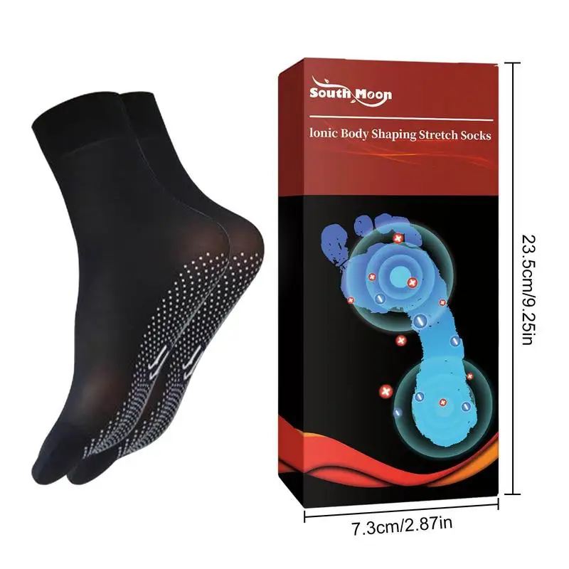 1 Paar Turmaline ionische körperformende Stretch-Socken zum Abnehmen von Gesundheits socken elastische selbst erhitzende elastische Socken für die Gesundheit von Sport fuß