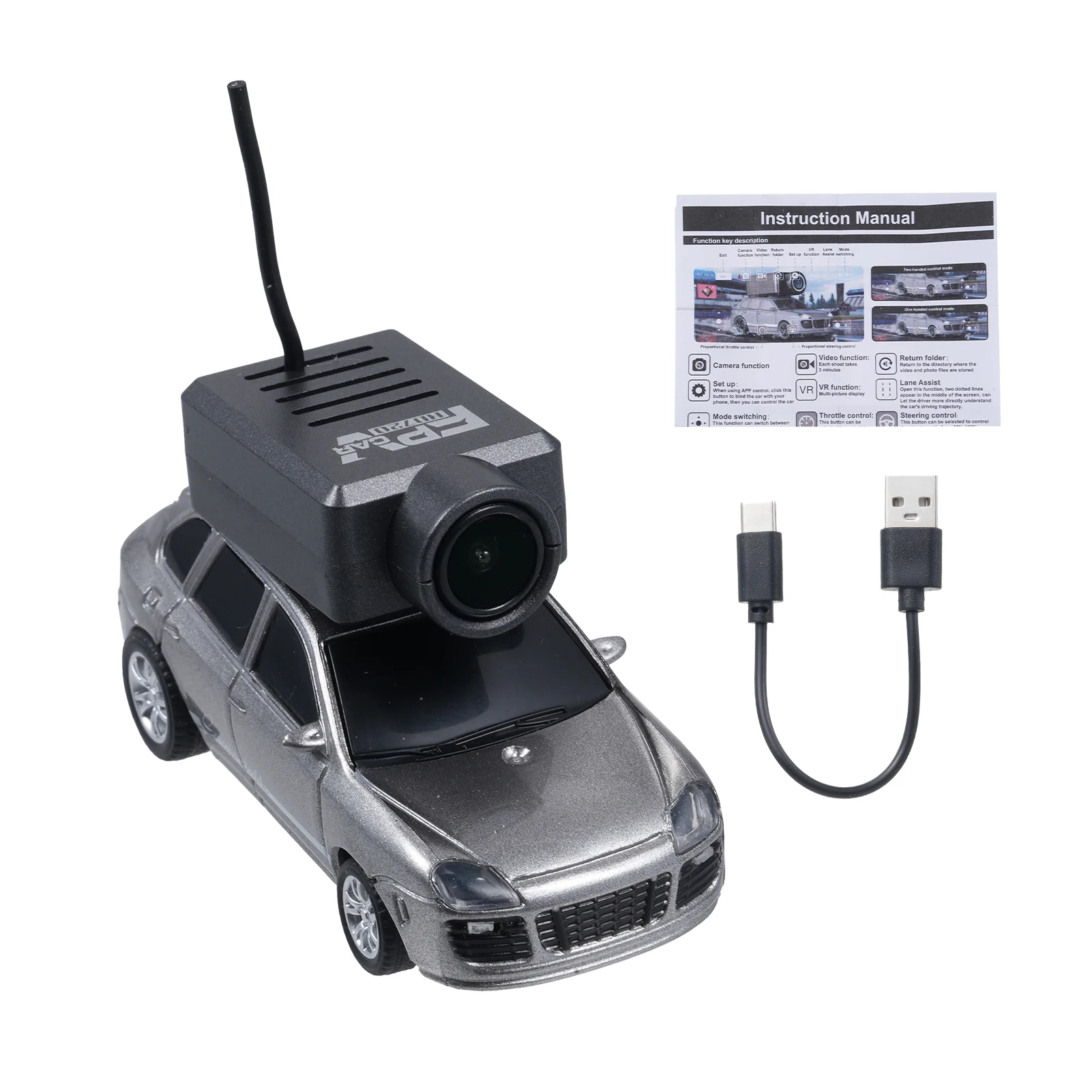 

Автомобиль с дистанционным управлением и камерой 720P HD Wi-Fi, гироскопом, окружающей освещенностью и поддержкой режима VR, мини-игрушка с управлением через приложение для мальчиков и девочек