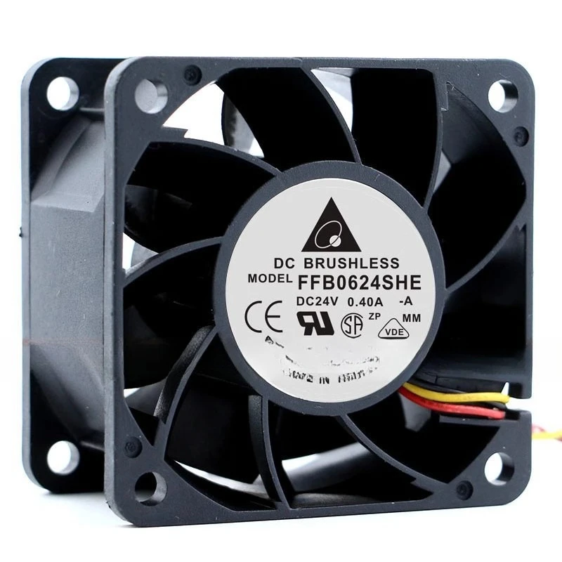 Immagine 3: Delta FFB0624SHE Ventola di raffreddamento a doppia sfera DC24V 0,4A 6CM 6038