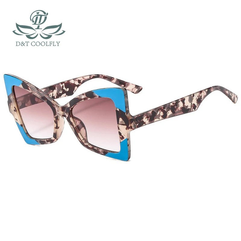 ZLY 2024 New Fashion Cat Eye Sunglasses Women Men Butterfly Style Gradients Lens Frame Leopard Brand Designer Sun Glasses UV400