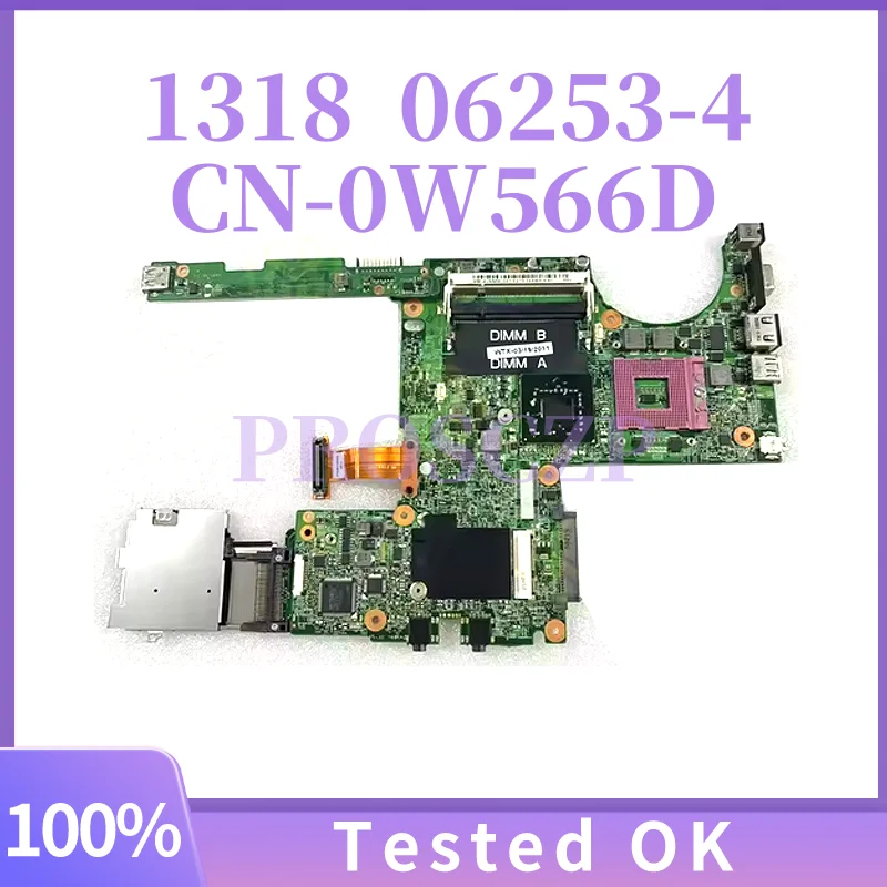 06253-4 CN-0W566D 0W566D W566D para la placa base del ordenador portátil Dell Inspiron 1318 100% probado OK