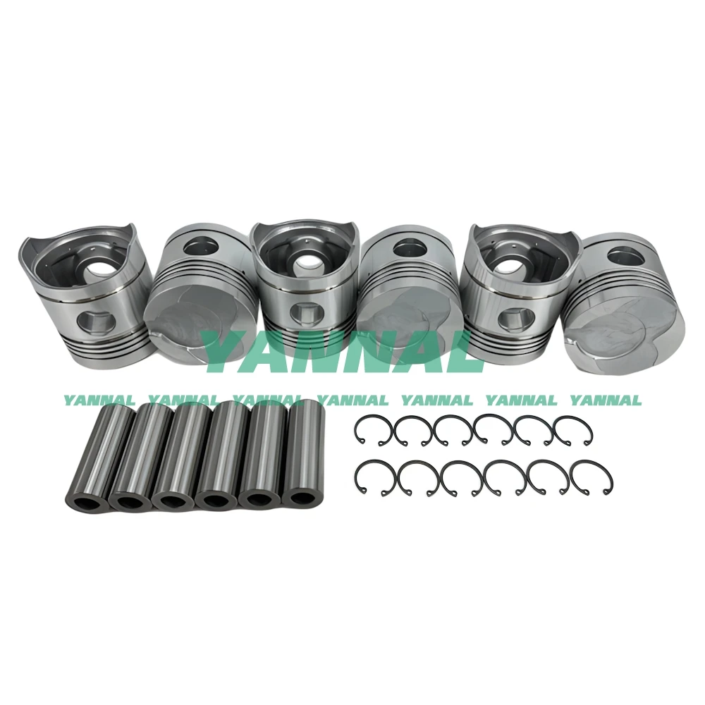 6PCS DM100 Piston Kit 13216-1120 For Hino Diesel Engine Parts