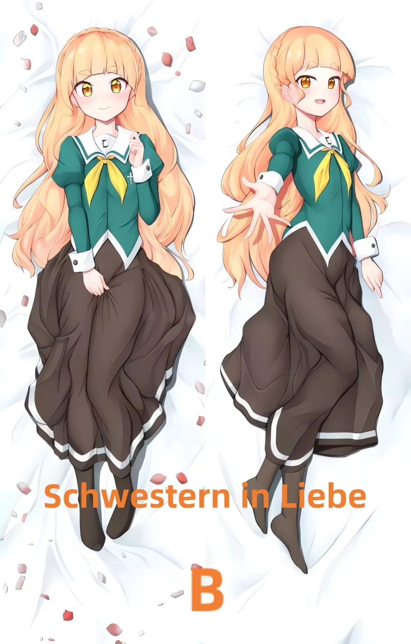 Dakimakura Anime Pillow Case Schwestern in Liebe Double-sided Print Of Life-size Body Pillowcase Gifts Can be Customized