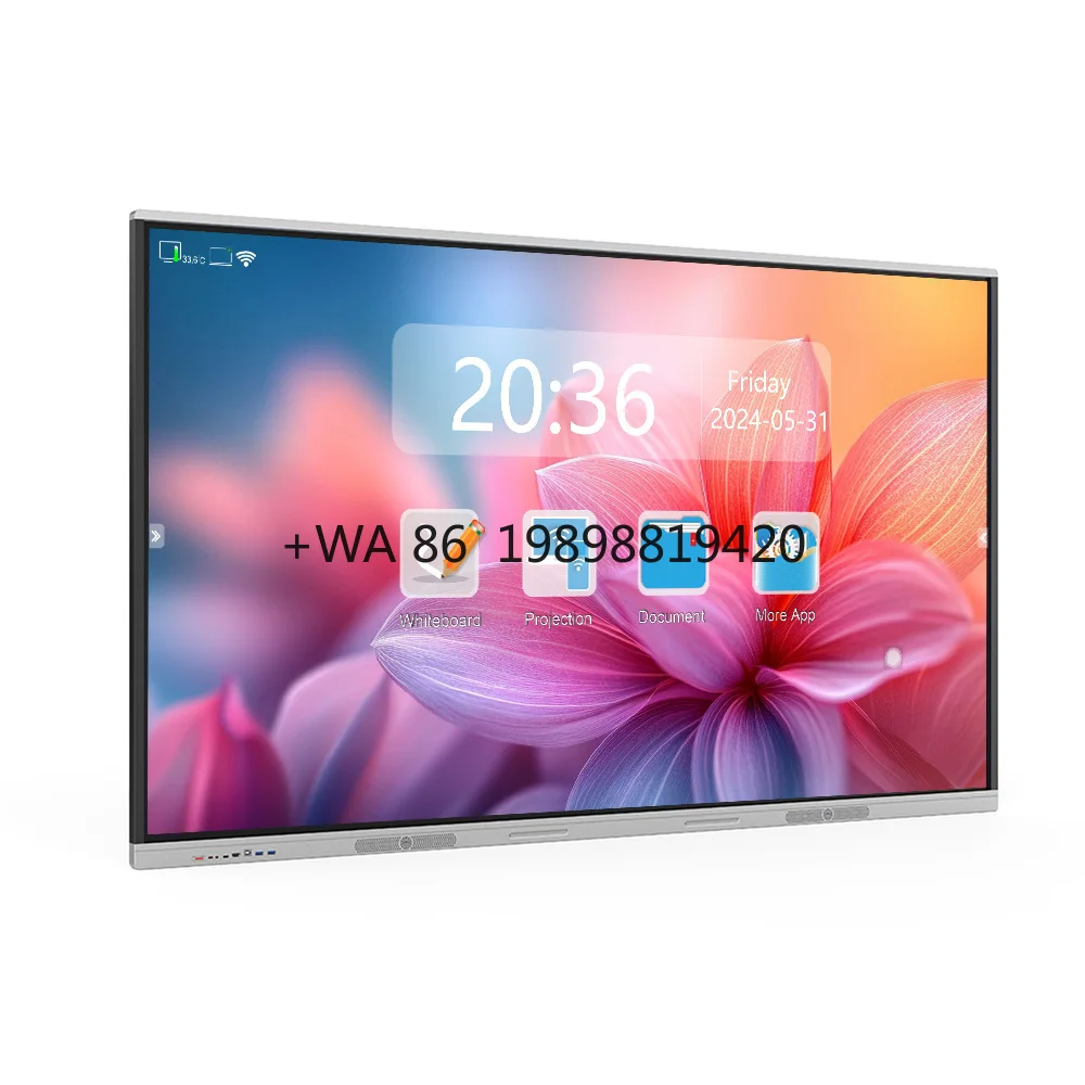 

75-дюймовый 4K готовый интерактивный интеллектуальный белый доска, совместимый с беспроводным проектором
