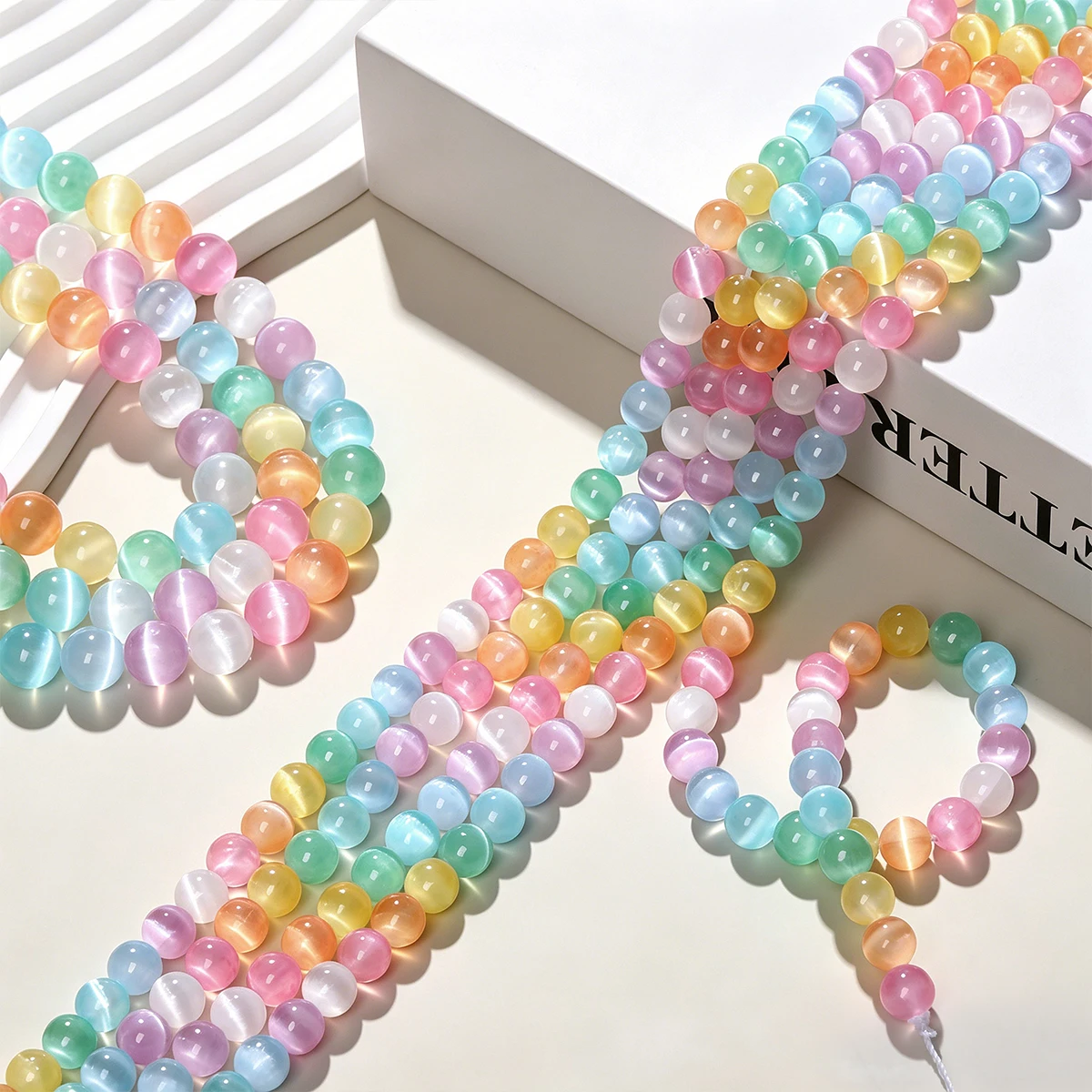 Natural Stone Multicolor Gypsum Bead Round Barrel Loose Spacer Macaron Bead for Jewelry Making Bracelet Necklace DIY Supplies