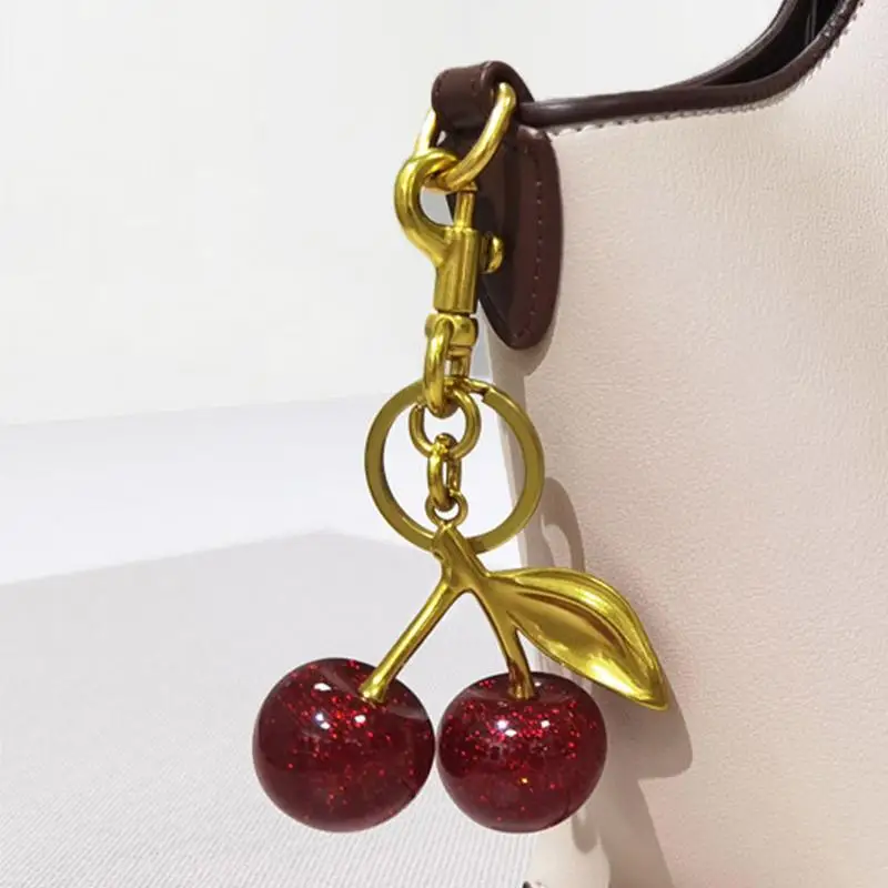 Trendy Cherry Charm Accessory Women's Bag or Keychain Pendant Cherry Adornment Individualized Bag Decoration for Women