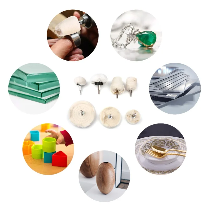 7pcs 6.35 Shank Lint Polishing Wheel Polishing Tool Kit Buffing Wheel Polishing Pad Tools For Stainless Steel Aluminum Copper