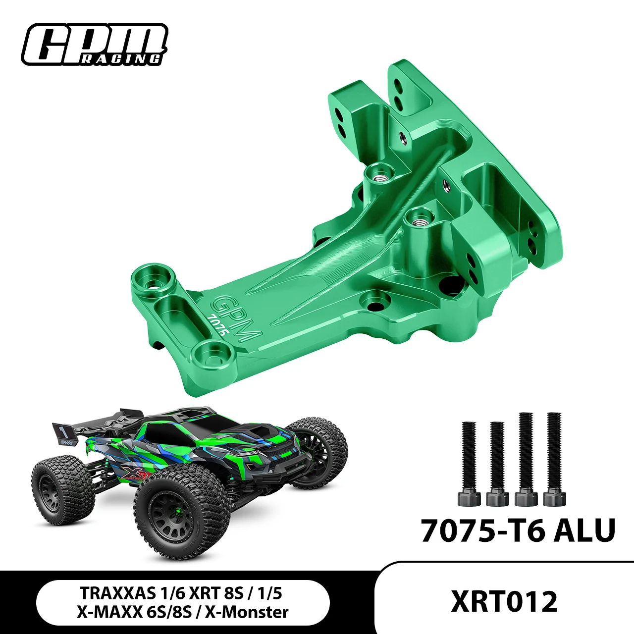 

GPM CNC Aluminum 7075 Front Upper Bulkhead For TRAXXAS 1/6 XRT 1/5 X-MAXX 6S 8S