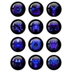 12 Zodiac Sign 12mm-40mm Photo Glass Dome Cabochon Handmade Creative Jewelry For Birthday Gifts For Boys And Girls